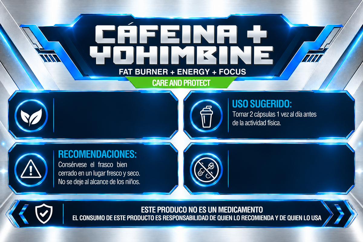 CAFEÍNA + YOHIMBINE | 60 CÁPSULAS | IRONFORCE NUTRITION
