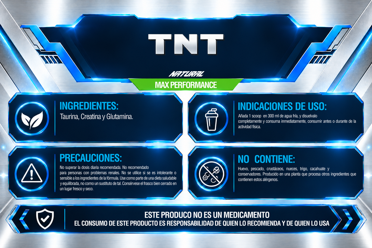 TNT 500 g (Creatina+Glutamina+Taurina) | 30 SERVICIOS | IRONFORCE NUTRITION
