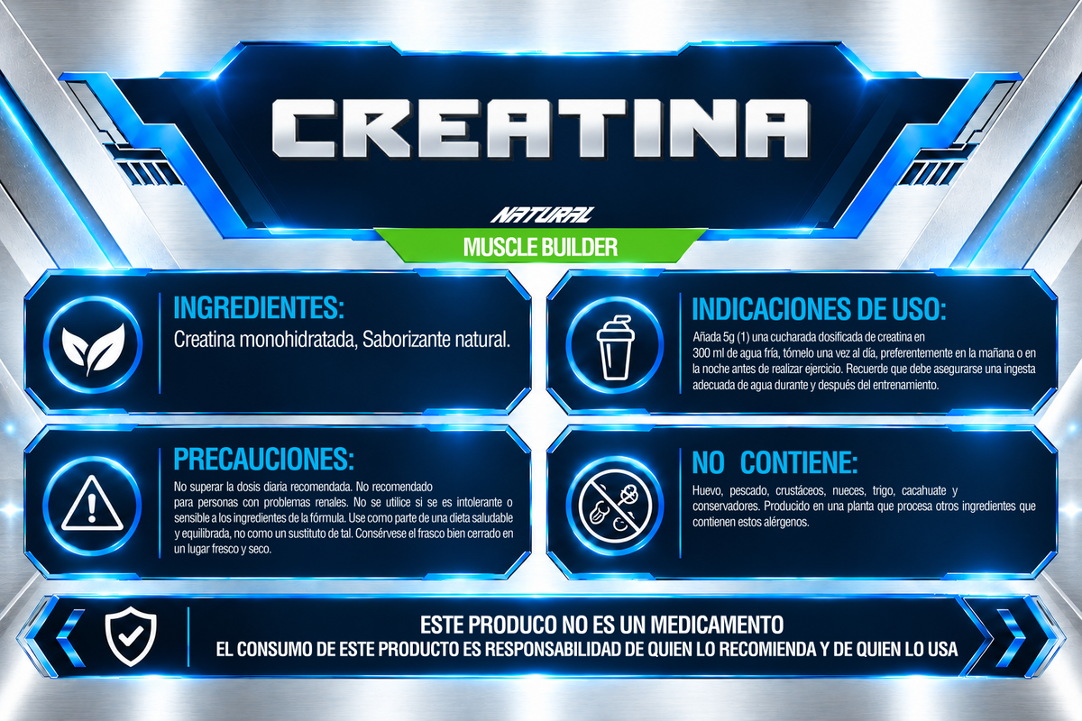 Creatina 500 g · 100 servicios