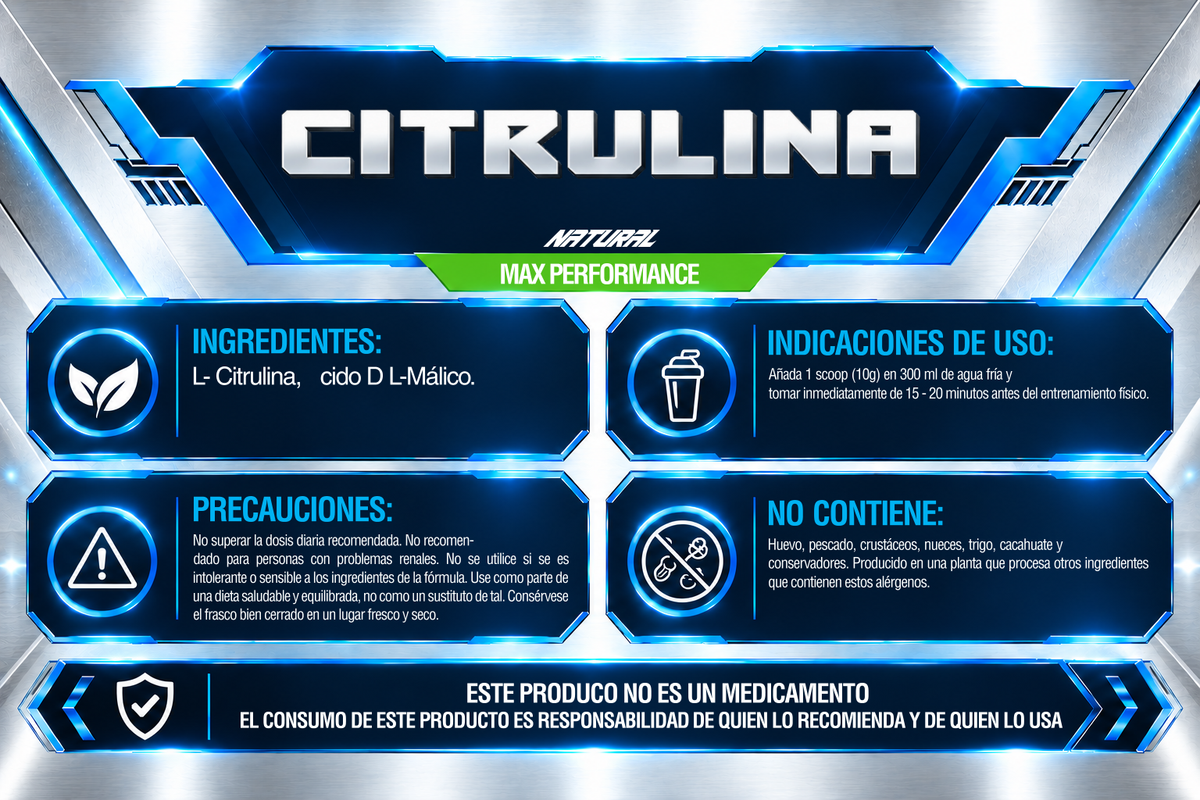 CITRULINA 300 g | 30 SERVICIOS | IRONFORCE NUTRITION
