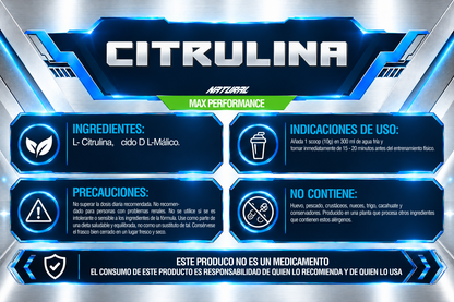 CITRULINA 300 g | 30 SERVICIOS | IRONFORCE NUTRITION