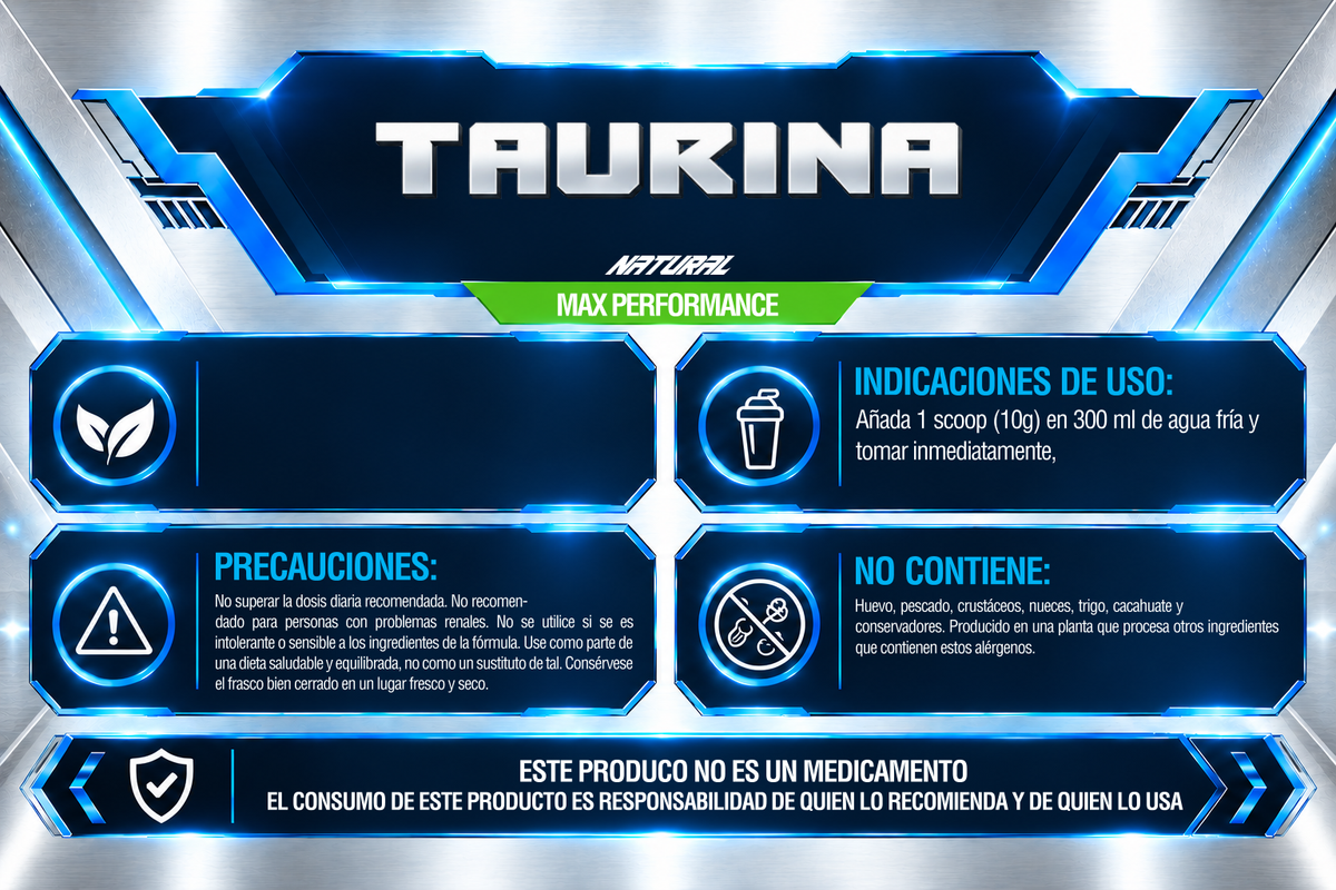TAURINA 300 g | 30 SERVICIOS | IRONFORCE NUTRITION