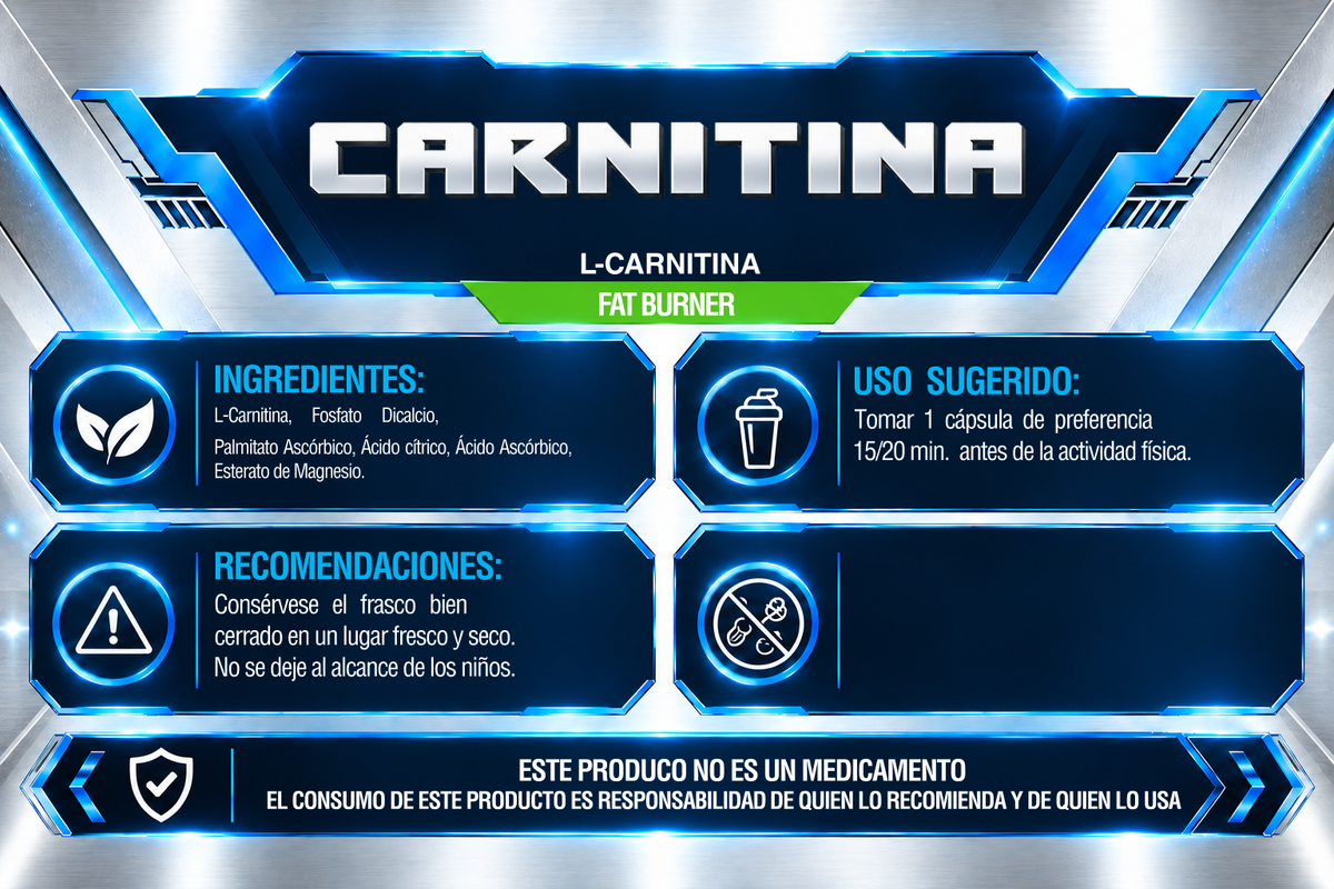 CARNITINA | 60 CÁPSULAS | IRONFORCE NUTRITION