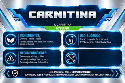CARNITINA | 60 CÁPSULAS | IRONFORCE NUTRITION