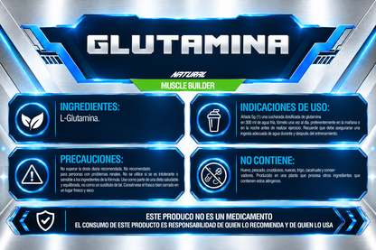 GLUTAMINA 1 kg | 200 SERVICIOS | IRONFORCE NUTRITION