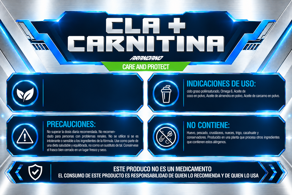 CLA + CARNITINA 300 g | 30 SERVICIOS | IRONFORCE NUTRITION