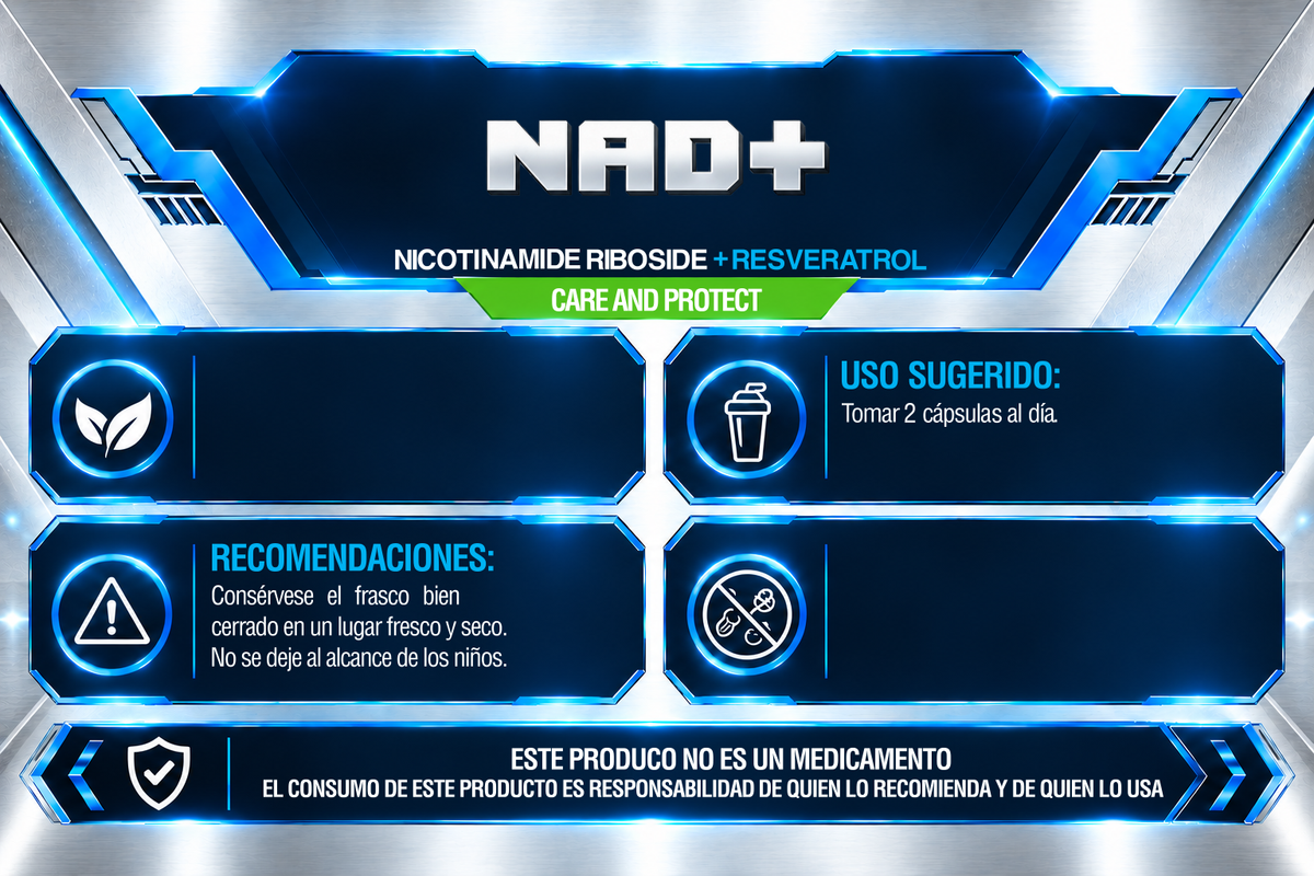 NAD+ | NICOTINAMIDE RIBOSIDE + RESVERATROL | 90 CÁPSULAS | IRONFORCE NUTRITION
