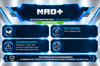 NAD+ | NICOTINAMIDE RIBOSIDE + RESVERATROL | 90 CÁPSULAS | IRONFORCE NUTRITION