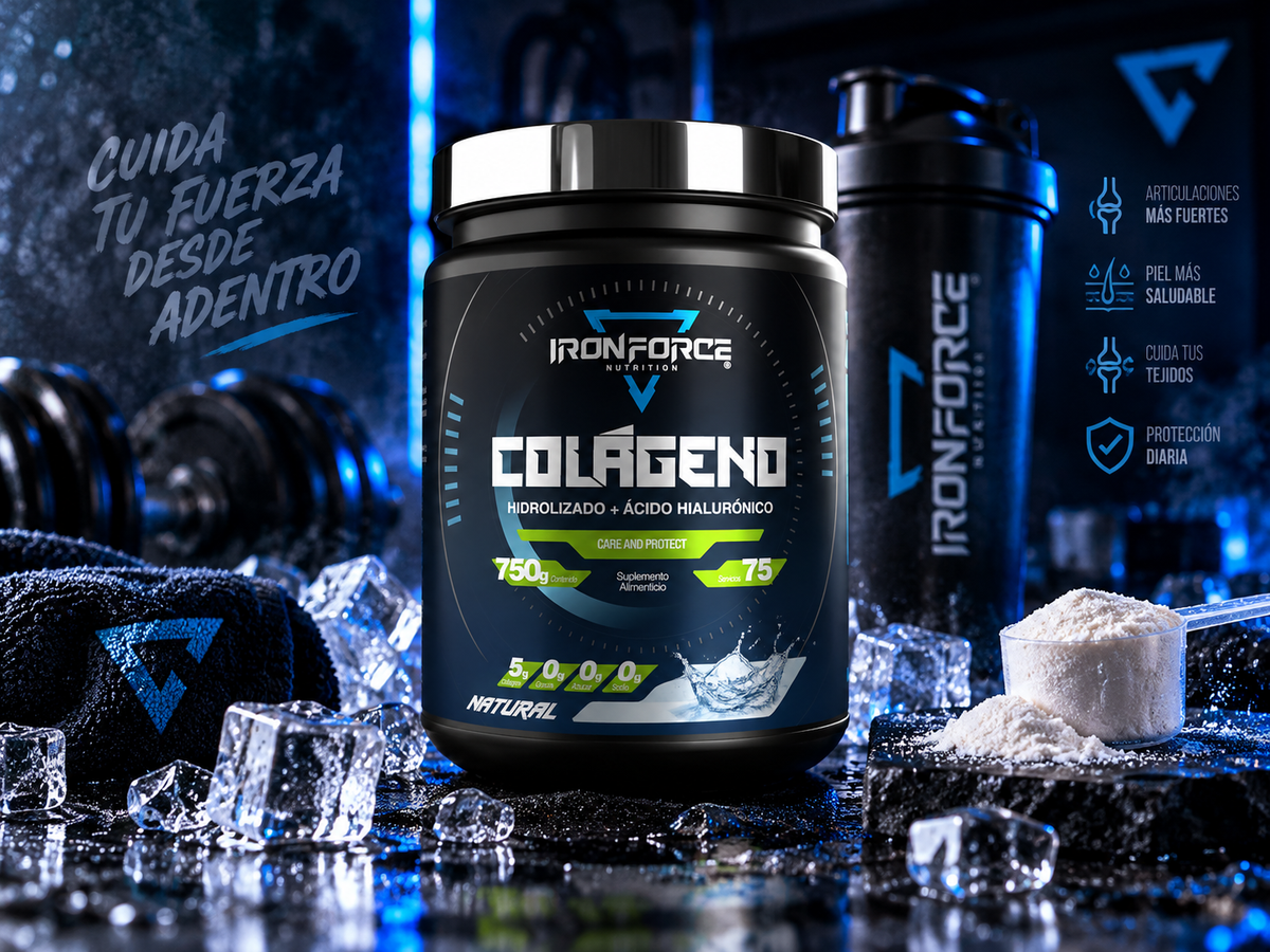 COLÁGENO HIDROLIZADO + ÁCIDO HIALURÓNICO 750 g | 75 SERV | IRONFORCE NUTRITION