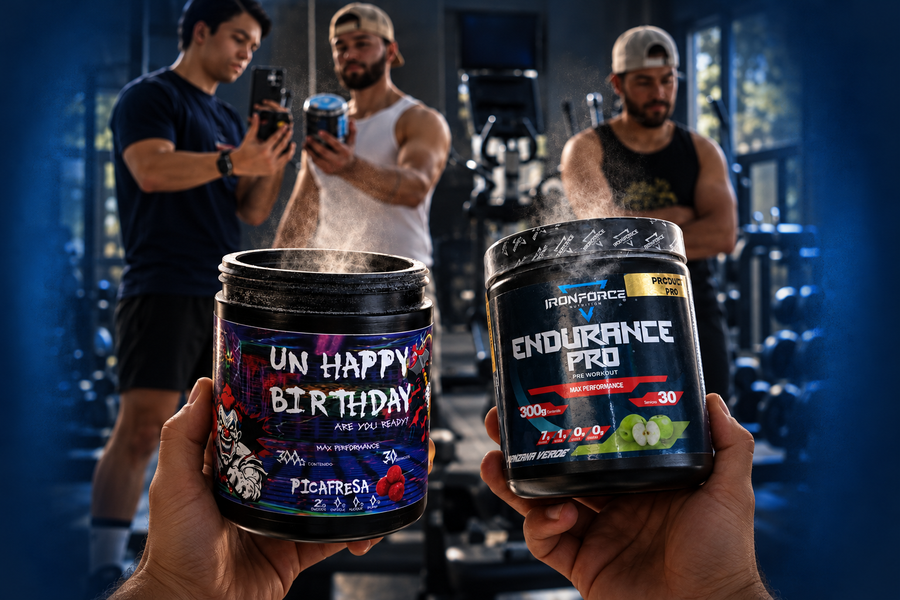 Productos preentreno IronForce en el gimnasio