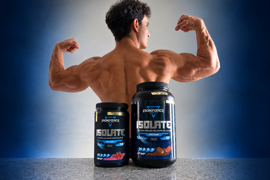 Atleta con proteínas Isolate